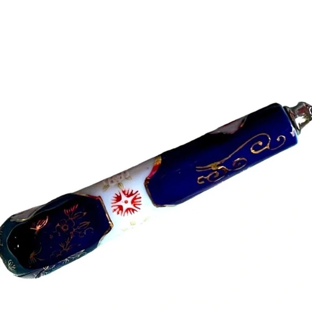 CLOISONNÉ SALAD SERVERS stainless steel SHEFFIELD ENGLAND floral pattern EUC - Picture 8 of 16